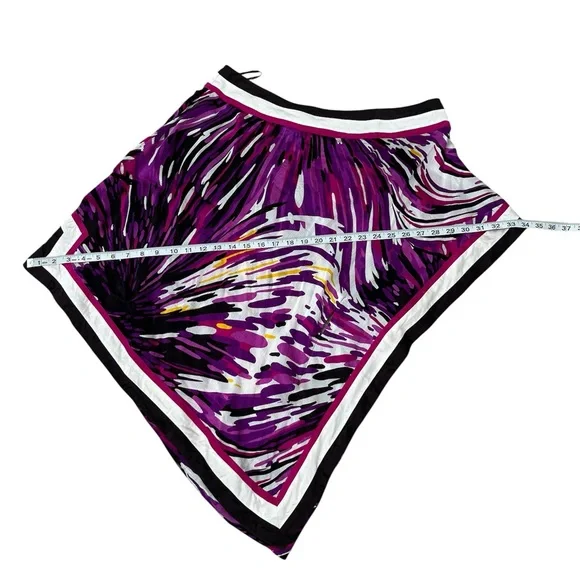 Y2K Vintage Bebe Silk Purple Black Abstract One Shoulder Print Top Blouse Large - Picture 4 of 4